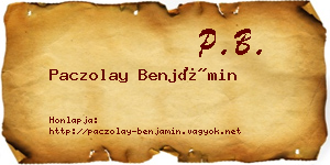 Paczolay Benjámin névjegykártya