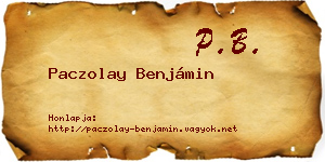 Paczolay Benjámin névjegykártya